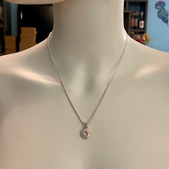 Coach Pink Enamel Heart Pendant .925 Sterling Silver Necklace - Picture 6 of 7